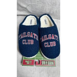 Ember & Oak NEW Mens Slippers L 11/12 Navy Tailgate Indoor/Outdoor Memory Foam